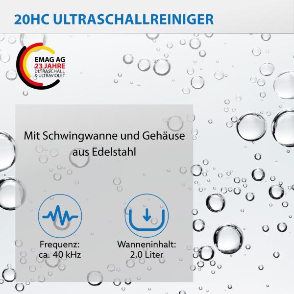 Produktbild Emag Ultraschallreiniger 150 W 2 l (45 kHz, 1800 ml)