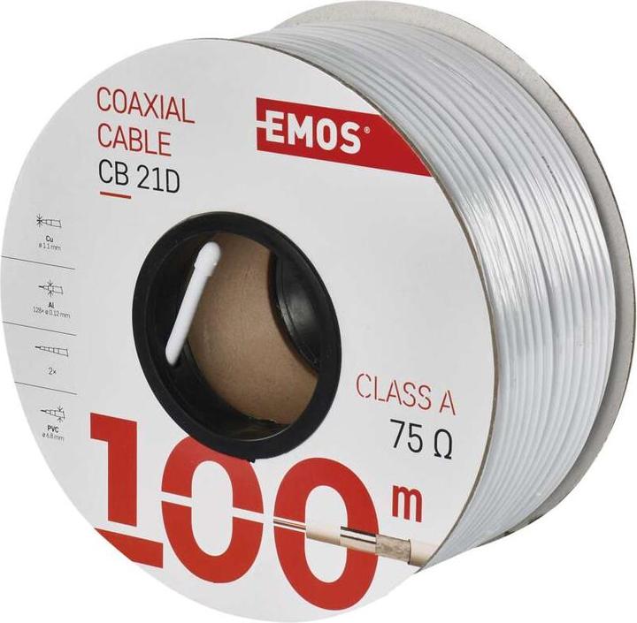 Emos Coaxial cable CB21D, 100m (Antenna cable)