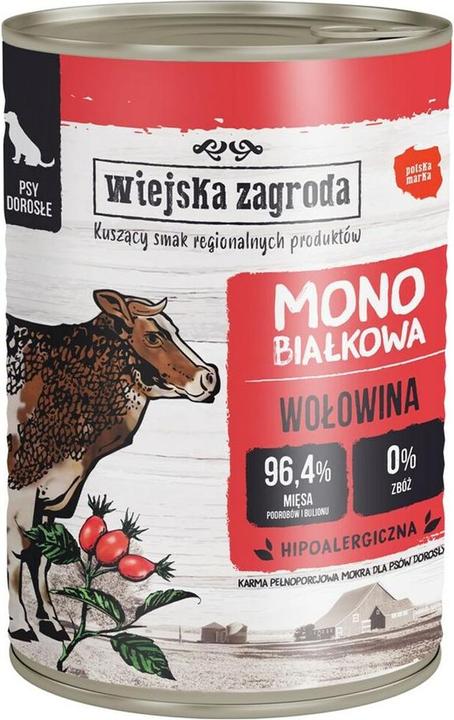 Actual product image Wiejska Zagroda Monoprotein Beef - wet dog food - 400g (400 g)
