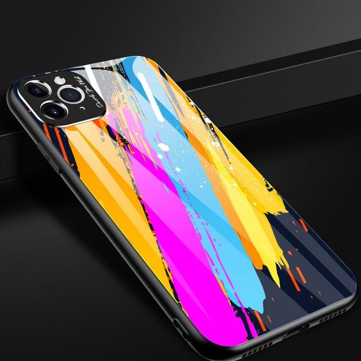 Immagine prodotto Hurtel Custodia in vetro colorato Cover resistente con retro in vetro temperato e copertura della (Apple iPhone 11 Pro Max)