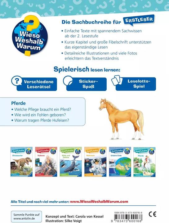Produktbild Ravensburger Kinder-Sachbuch WWW Erstleser: Pferde – Band 6 (Deutsch, Silke Voigt, Carola von Kessel, 2022)