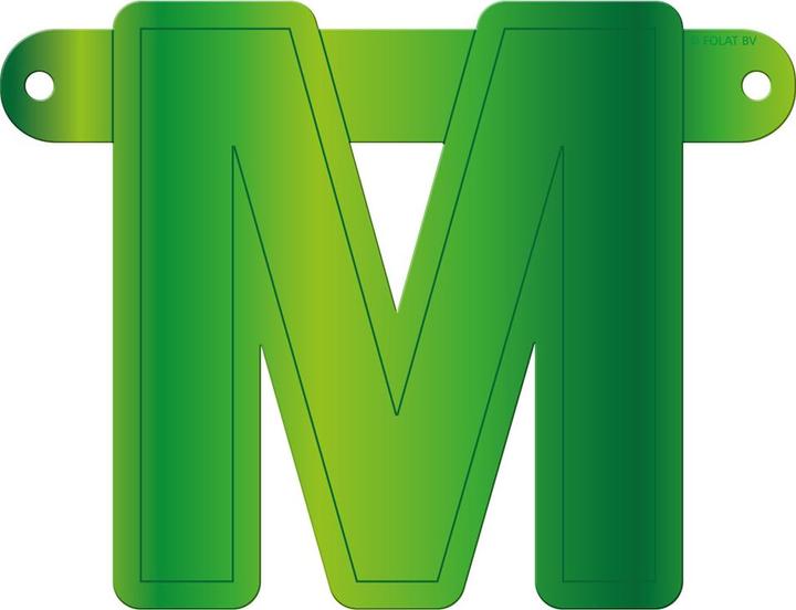 Actual product image Folat Banner letters M lime green