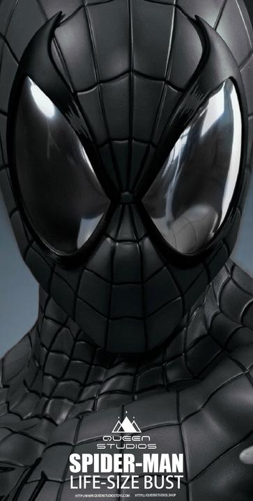 Actual product image Queen Studios Marvel Comics "Spider-Man Black" 1/1 Lifesize Bust
