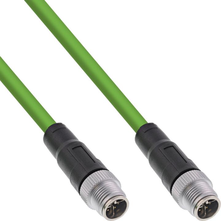 Productafbeelding InLine Industriële netwerkkabel, M12 8-polige X-gecodeerde stekker/stekker, Cat.6A PUR, 1m (SF/UTP, CAT6a, 1 m)