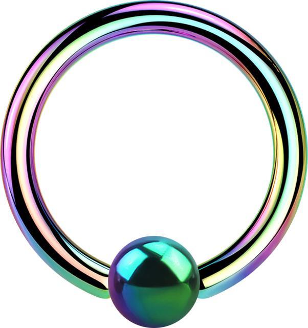 Actual product image Star Piercing Micro Ball Closure Ring coloured (Brass surgical steel 316L, Titanium G23)