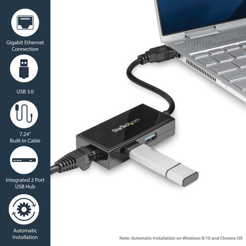Actual product image StarTech USB 3.0 Gigabit Ethernet and USB 3.0 Hub (USB-A, 1 Ports)