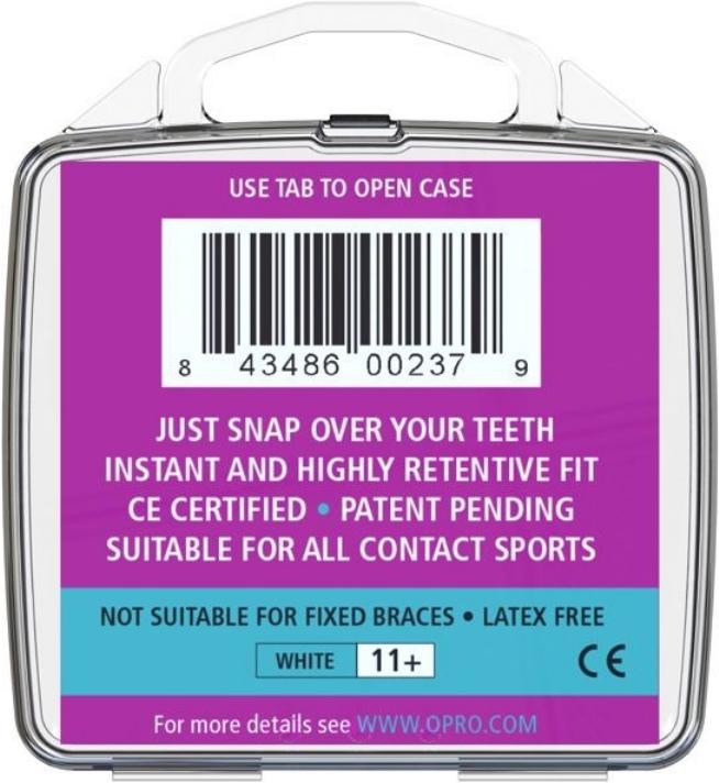 Actual product image Opro Snap-Fit Adult - White (One size)
