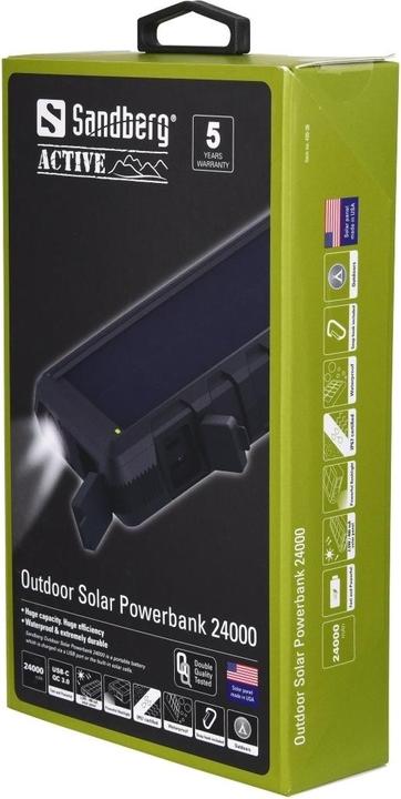 Produktbild Sandberg Outdoor Solar Powerbank (24000 mAh, 2 W, 88.80 Wh)