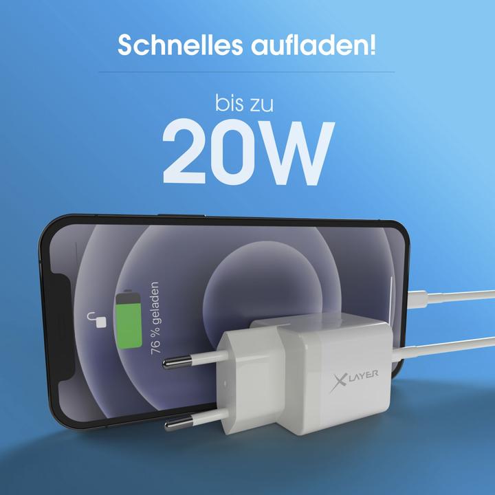 Produktbild Xlayer Typ-C (USB-C) Single Charger PD 20W White (20 W)