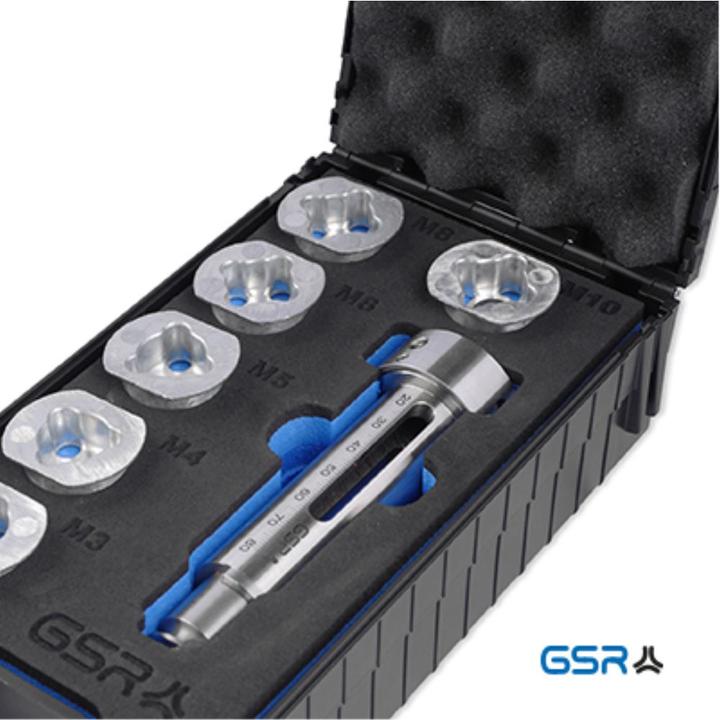 GSR 7 tlg.Set Schneideisenaufnahme(25 x 9) mit Schnellwechselaufnahme und Schneideisenführungen M3-M