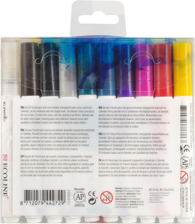 Produktbild Talens Ecoline Brush Pen Set (Mehrfarbig, Rot|Mehrfarbig, 10 x)