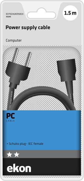 Produktbild Ekon Power cord with Schuko plug and IEC socket (1.50 m)