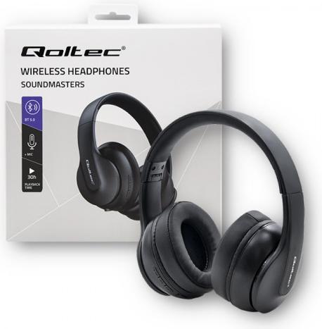 Actual product image Qoltec 50844 Wireless Headphones (30 h, Wireless)