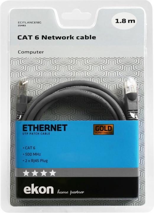 Immagine prodotto Ekon Cavo di rete Cat 6 (U/UTP, CAT6, 1.80 m)