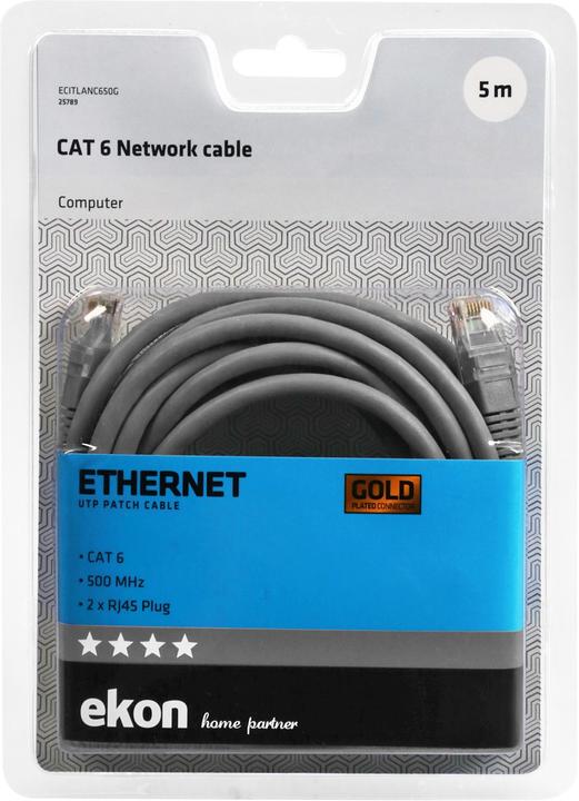 Produktbild Ekon Cat 6 network cable (U/UTP, CAT6, 5 m)
