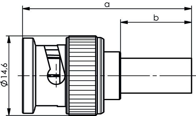 Actual product image Telegärtner BNC cable connector crimp G02 75 Ohm, crimp/crimp, standard, A0231, G02 (RG-59 B/U) (75 dB, Antenna cable)