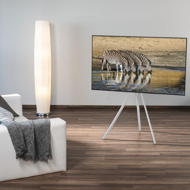 Image du produit Hama Easel Design - Support pour téléviseur - métal - blanc - Taille d'écran : 94-191 cm (75.20", 40 kg)