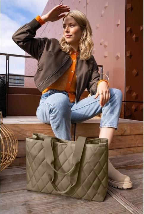 Actual product image reisenthel Bag Classic Shopper L Rhombus Olive