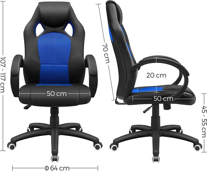 Produktbild Songmics Gaming Stuhl Schwarz Blau