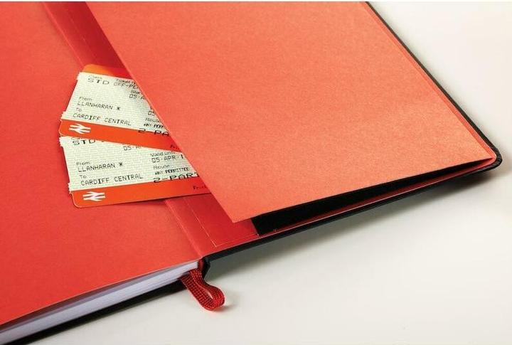 Actual product image Oxford Black n' Red A6 Hardback Casebound Business Journal Ruled & Numbered 144 Page Black (A6, Lined, Hardcover)