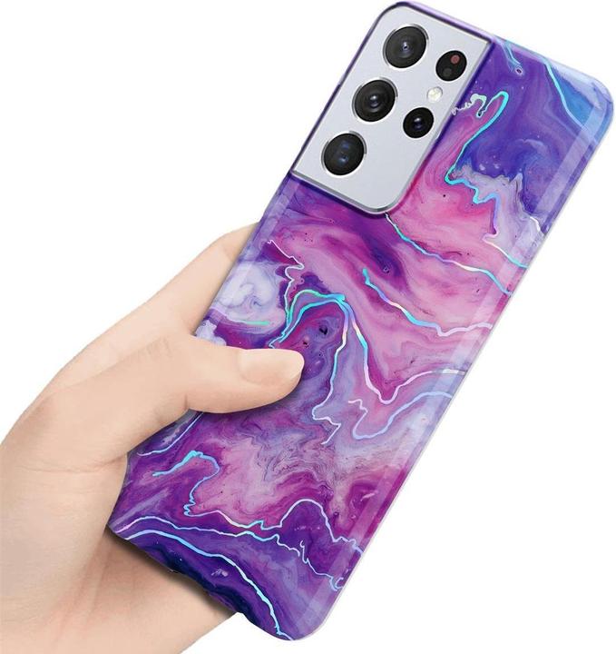 Actual product image Cadorabo IMD TPU Colorful Marble Cover (Samsung Galaxy S21 Ultra)