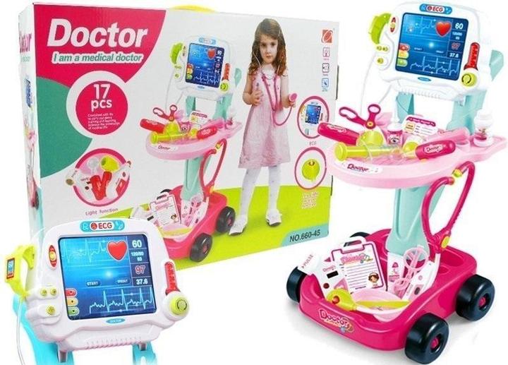 Lean Toys Medizinisches Set Trolley Arzt EKG 17-tlg