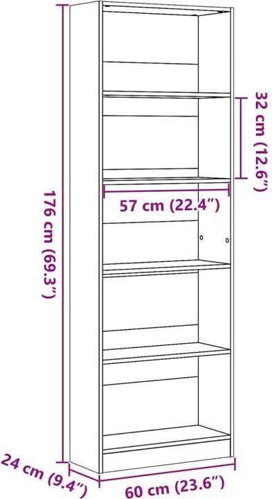 Immagine prodotto VidaXL Claiborn (60 x 24 x 176 cm)