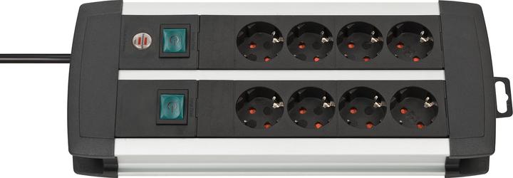 Image du produit Brennenstuhl Alu-line trailing socket 2x4 schuko 3m (8 x, CEE 7/3, 3 m)
