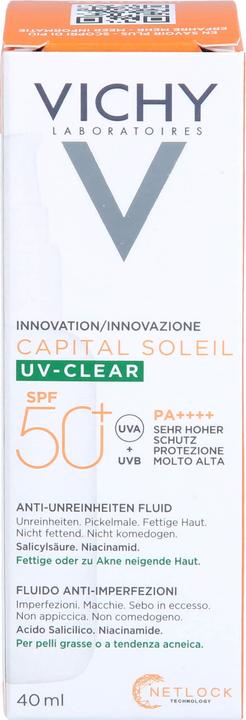 Actual product image Vichy Capital Soleil UV-Clear 40ml (Sun cream face, SPF 50+, 40 ml, 65 g)