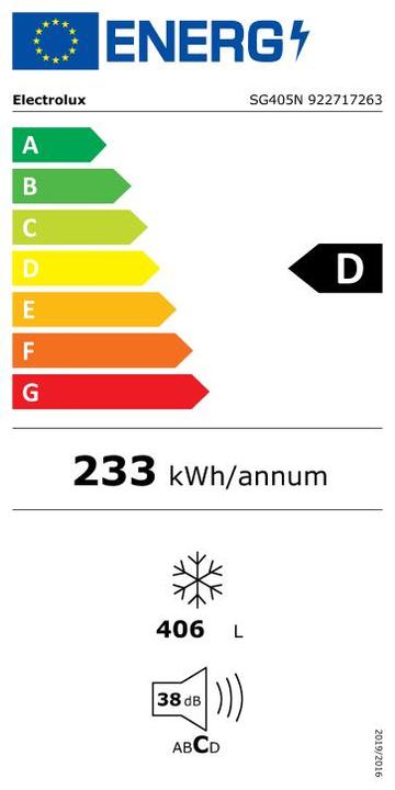 Label énergétique Electrolux SG405N (Autonome, 406 l)