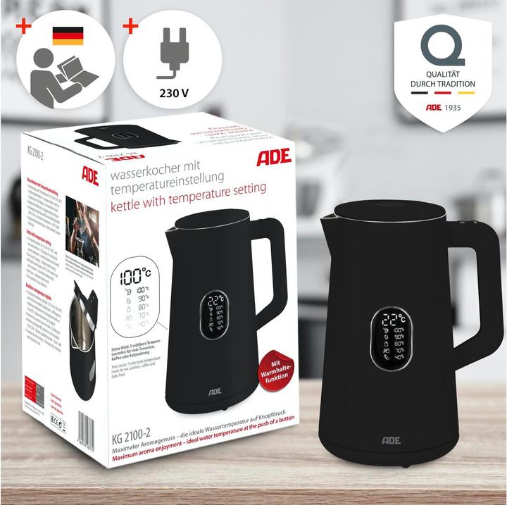 Actual product image ADE Kettle KG2100-2 Black (1.50 l, EU plug)