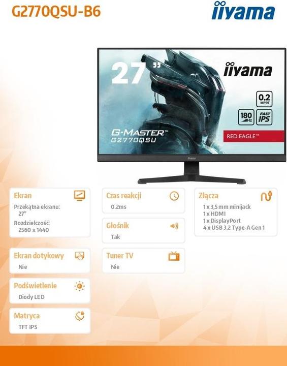 Produktbild iiyama 27" QHD Fast IPS 165Hz (2560 x 1440 Pixel, 27")