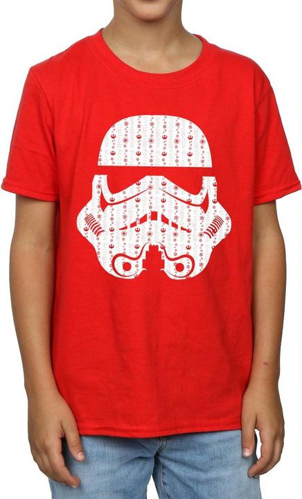 Actual product image Star Wars Boys Christmas Stormtrooper Helmet T-Shirt (140, 146)