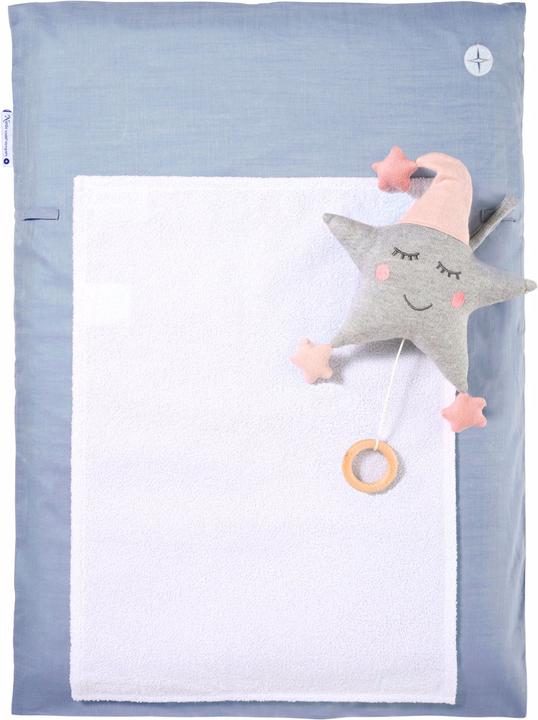 Produktbild nordic coast company Wickelauflage Blau Grau schmal