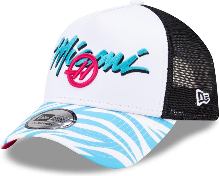 New Era A-Frame Snapback Trucker Cap - Miami F1 Haas (One Size)