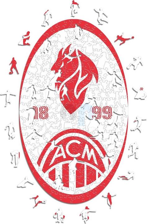 Actual product image Iconic AC Milan - Retro Logo - Wooden Puzzle Size L (500 pieces) (500 pieces)