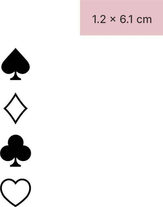 Actual product image minink Temporary tattoo - Playing cards