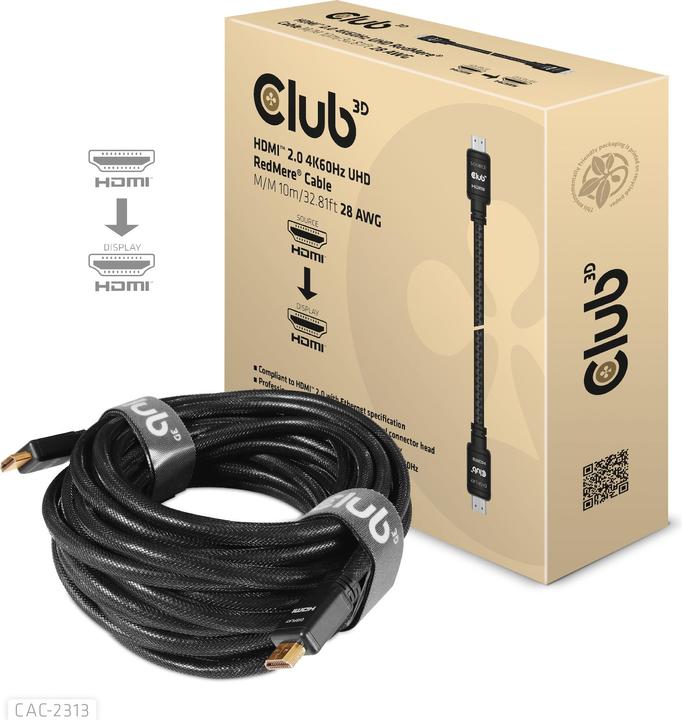 Club 3D HDMI 2.0 4K60Hz RedMere-Kabel 10 m (10 m, HDMI)