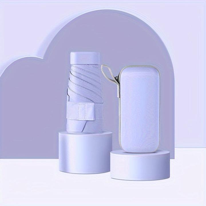 Image du produit Alopini Mini parapluie de poche élégant, 6 baleines, durable, ouverture manuelle, double usage pour les