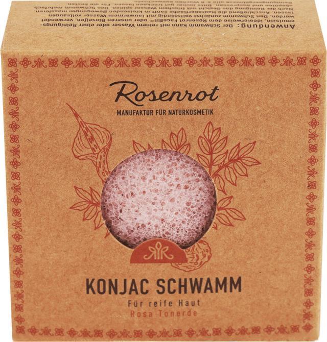 Rosenrot Konjac Schwamm - Rosa Tonerde