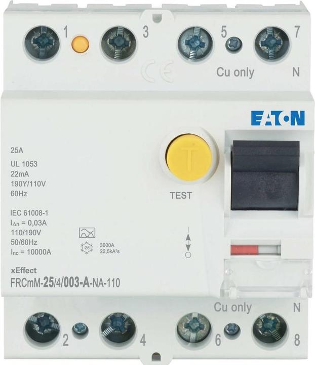 Actual product image Eaton RCD switch, 25A, 4p, 30mA, type A 167699