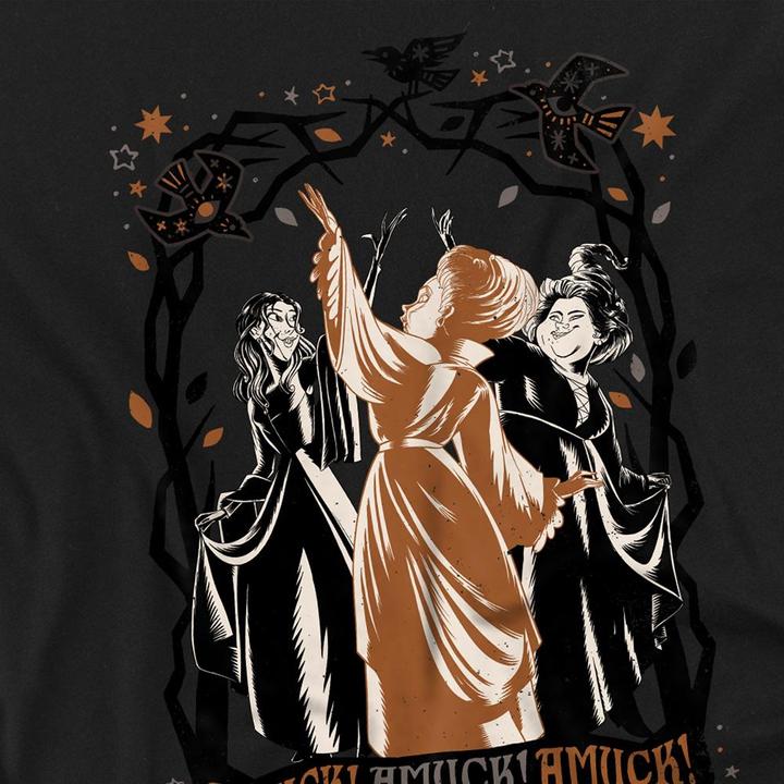 Actual product image Universal Textiles Unisex Adult Amuck, Amuck, Amuck! Sanderson Sisters Scene T-Shirt (L)
