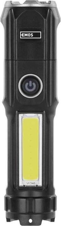 Actual product image Emos Wiederaufladbare LED-Taschenlampe aus Kunststoff P3214, 150 lm (13 cm, 150 lm)