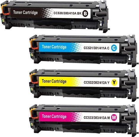 Produktbild Hermex Kompatibler Toner für HP Color LaserJet CM2320nf MFP (M, C, Y, BK)