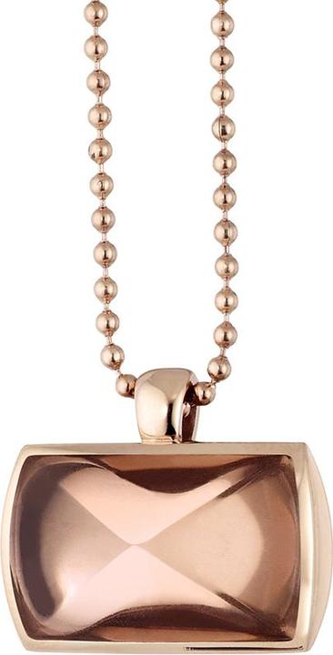 Xen Pendant with 17x10 mm smoky quartz rose gold plated (Stainless steel)