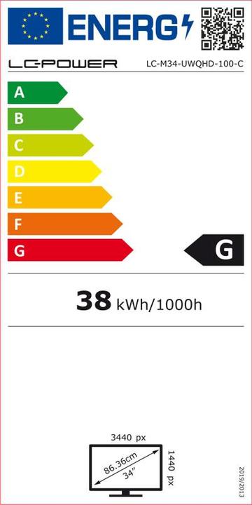 Energy Label LC-Power LC-M34-UWQHD-100-C (3440 x 1440 pixels, 34")