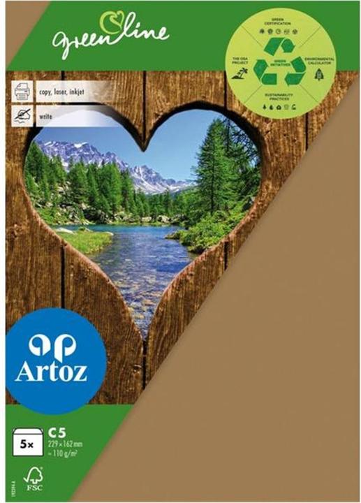 Artoz Enveloppe C5 de Green Line, 5 pièces, marron (C5, 5 x)