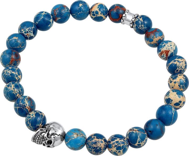 Produktbild Kuzzoi Edelsteinarmband, Totenkopf (21 cm, Plastik, 925er Sterling Silber, Achat)