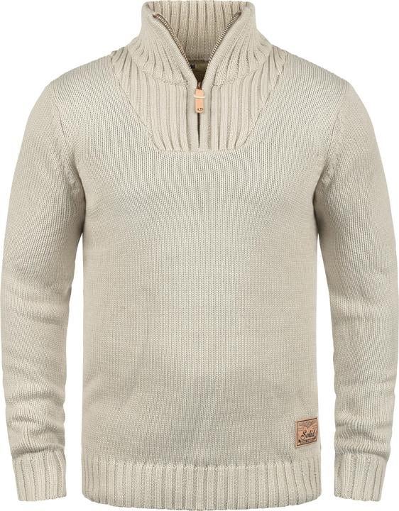 Image du produit Solid Petro Pull En Grosse Maille À Col Camionneur Pull-Over Pour Homme Avec Col Droit Avec Fermetur (XXL)