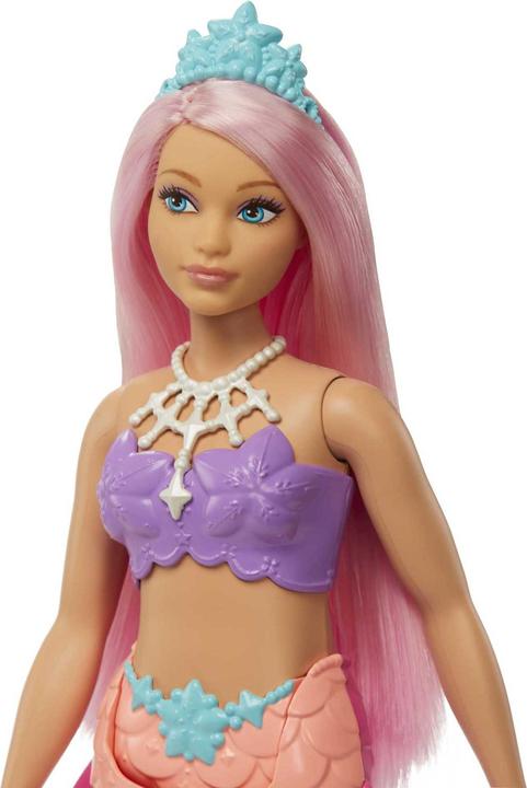 Image du produit Barbie Poupée sirène Dreamtopia (ronde, cheveux roses), jouets à partir de 3 ans